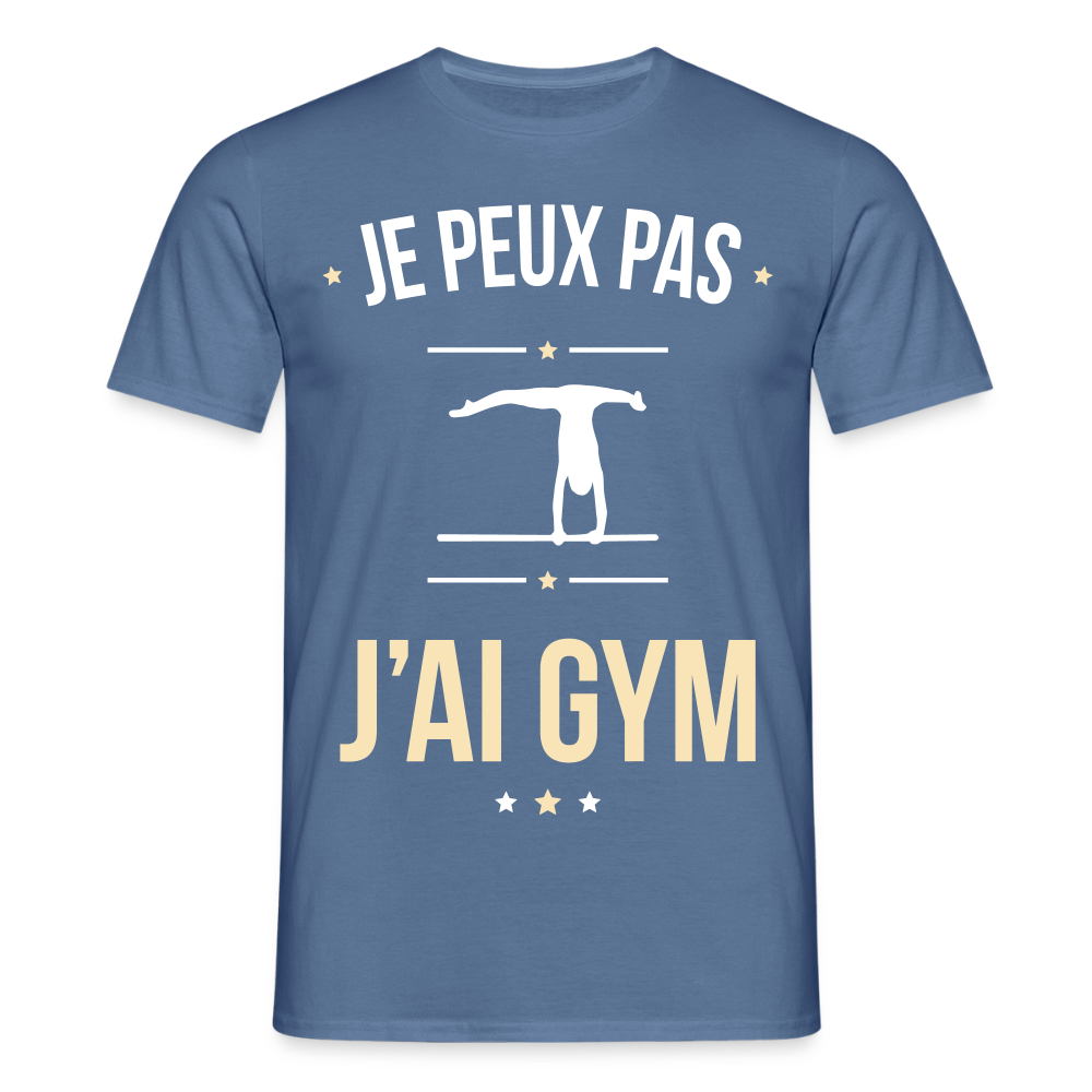 T-shirt Homme - Je peux pas j'ai Gym - bleu pigeon