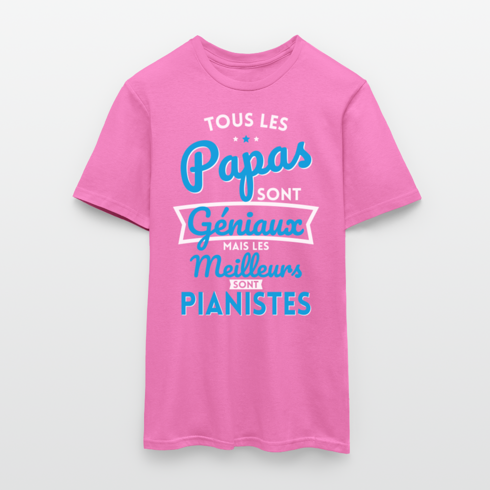 T-shirt Homme - Papas géniaux - Les meilleurs sont pianistes - rose