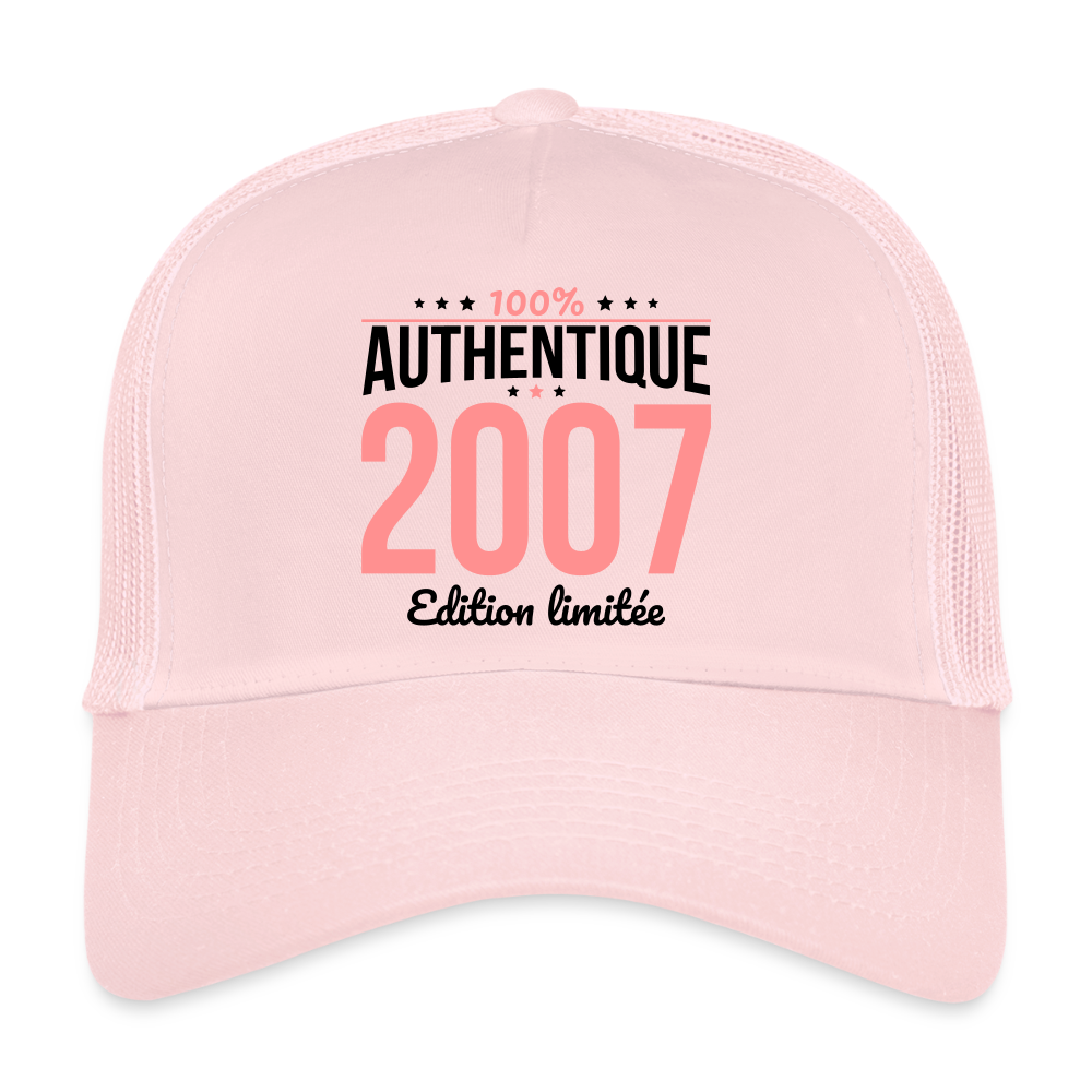 Casquette Trucker - Anniversaire 18 Ans - 100% Authentique 2007 - rose pâle