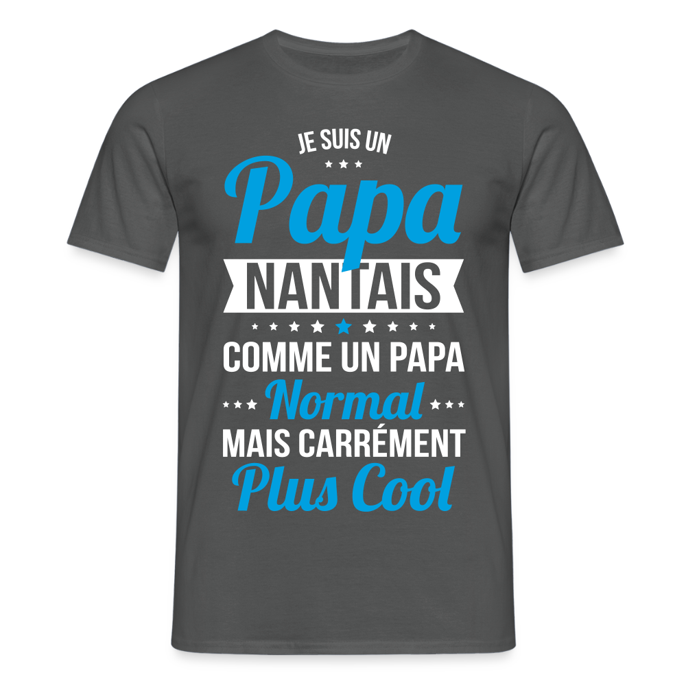 T-shirt Homme - Papa Nantais Plus Cool - charbon