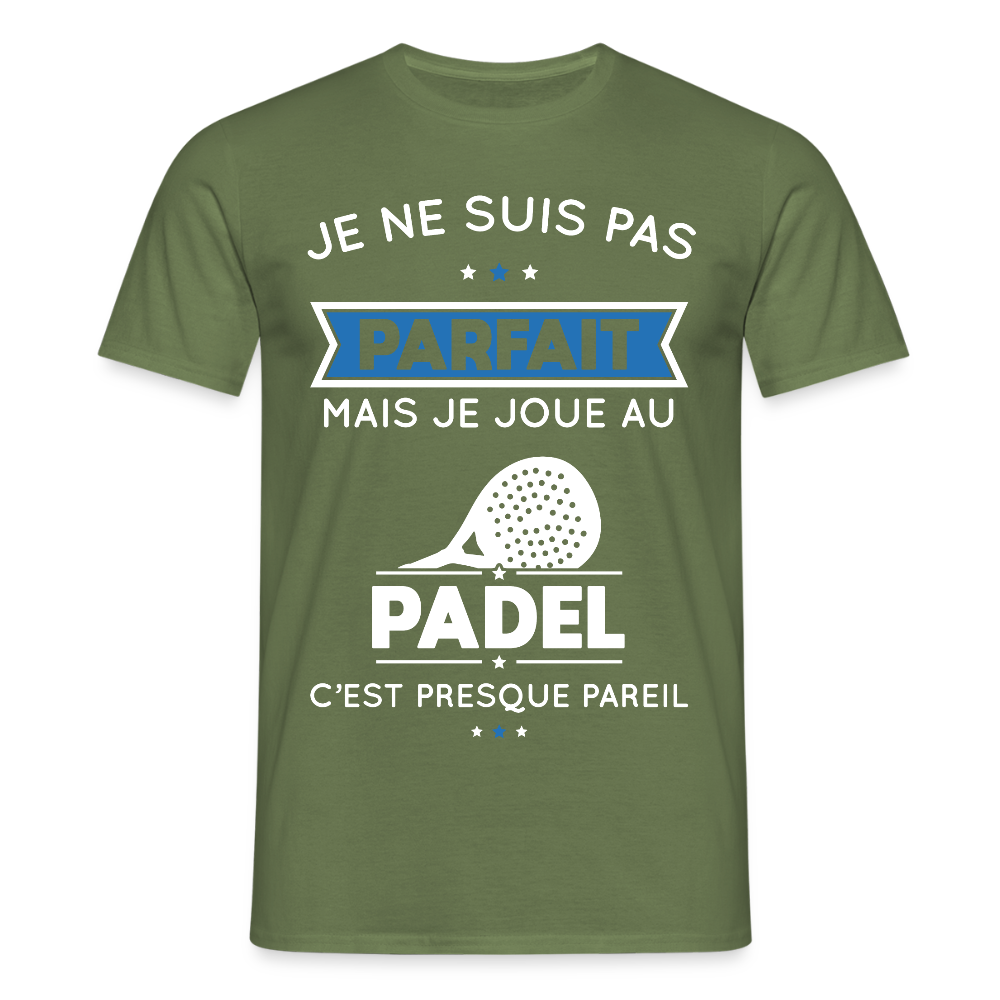 T-shirt Homme - Je Ne Suis Pas Parfait Mais Je Joue Au Padel - vert militaire