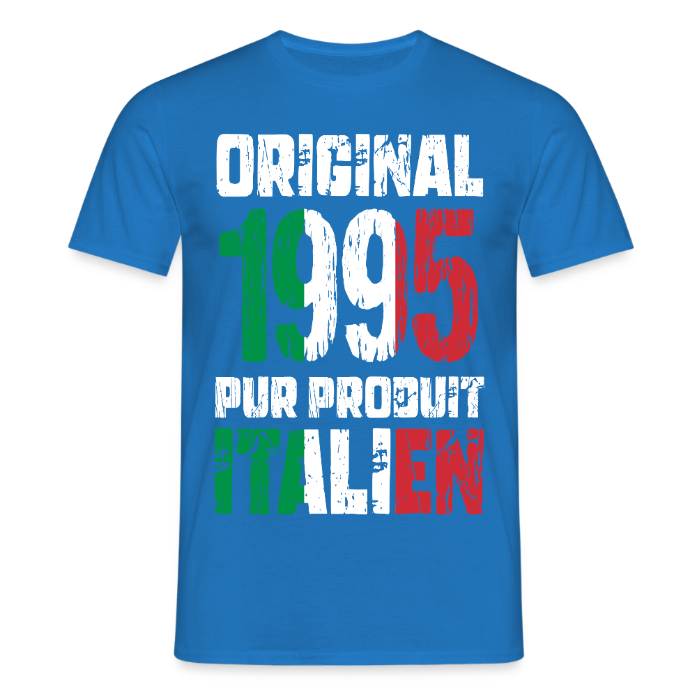 T-shirt Homme - Anniversaire 30 Ans - Original 1995 - Pur produit Italien - bleu royal