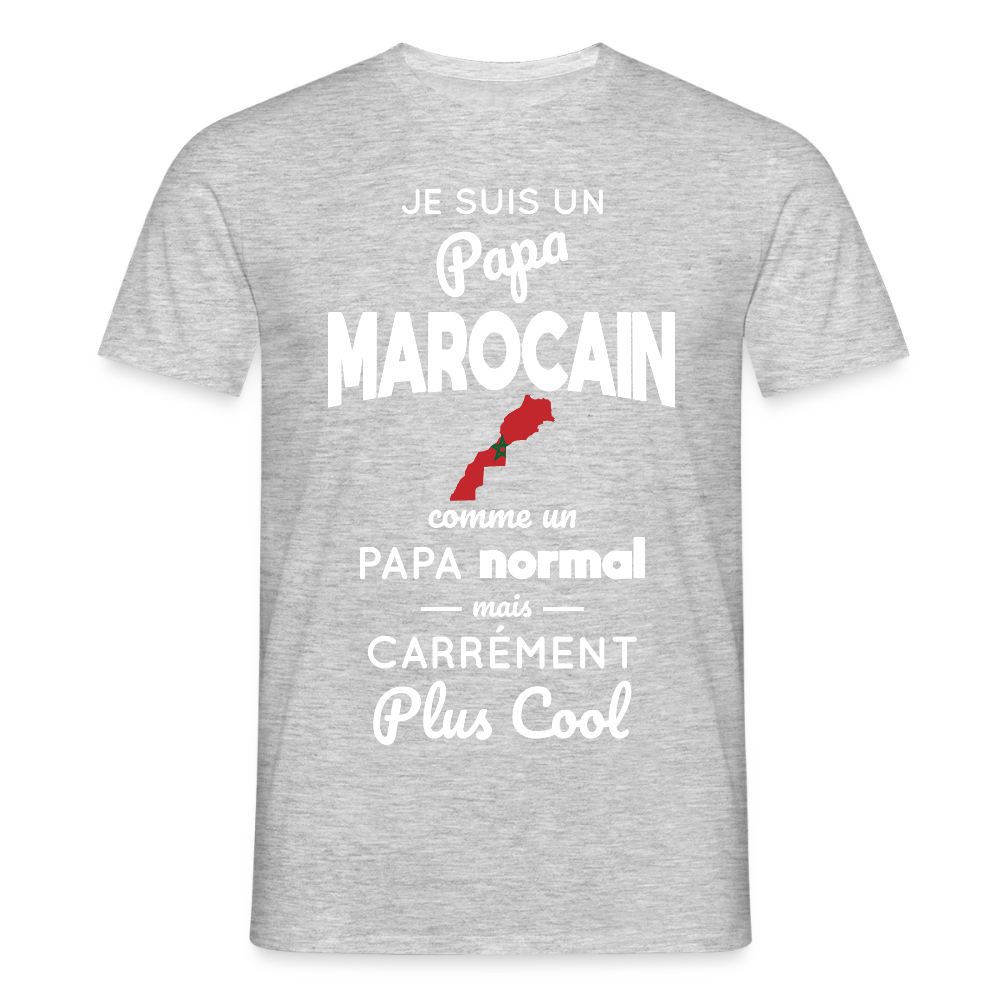 T-shirt Homme - Papa Marocain Plus Cool - gris chiné