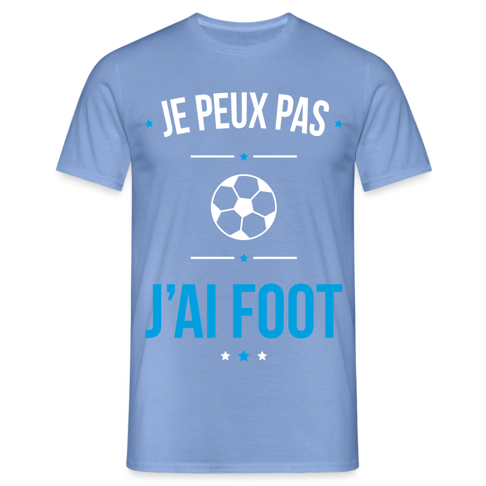 T-shirt Homme - Je peux pas j'ai Foot - carolina blue