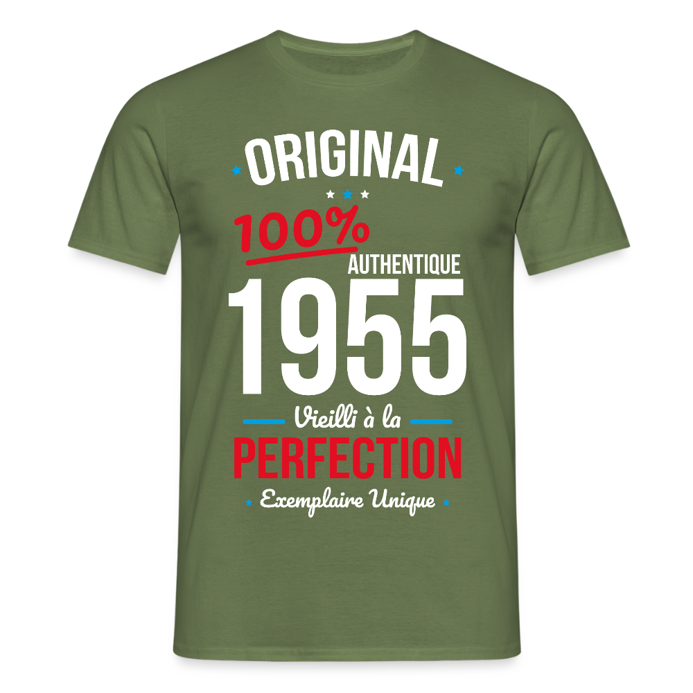 T-shirt Homme - Anniversaire 70 Ans - Original 1955 - vert militaire