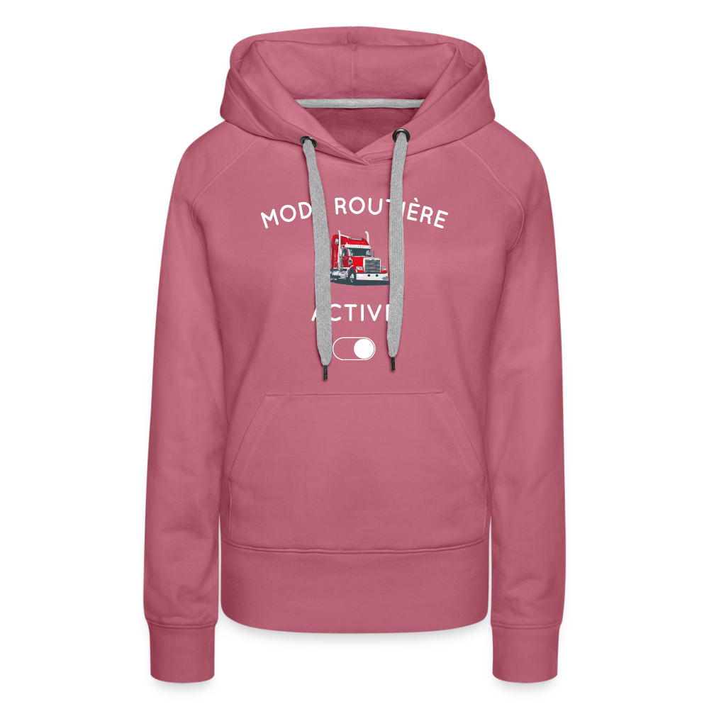 Sweat à capuche Premium Femme - Mode routière activé - mauve