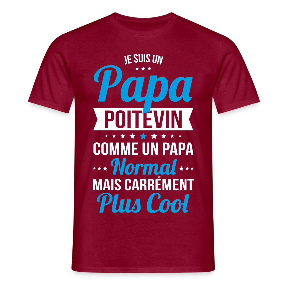 T-shirt Homme - Papa Poitevin Plus Cool - rouge brique