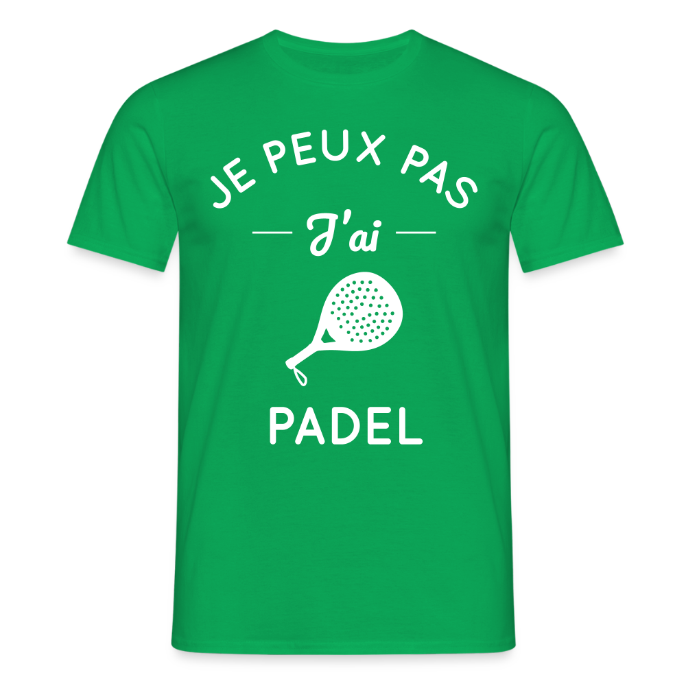 T-shirt padel Homme original - Je peux pas j'ai padel - vert
