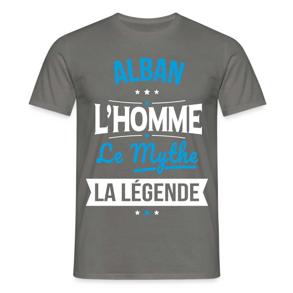 T-shirt Homme - Alban - l'Homme - le Mythe - la Légende - gris graphite