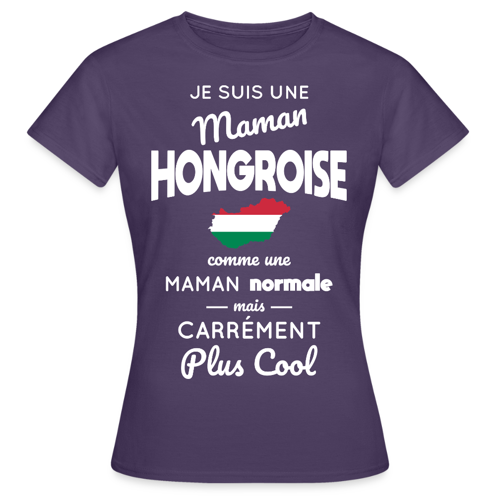 T-shirt Femme - Maman Hongroise plus cool - violet foncé