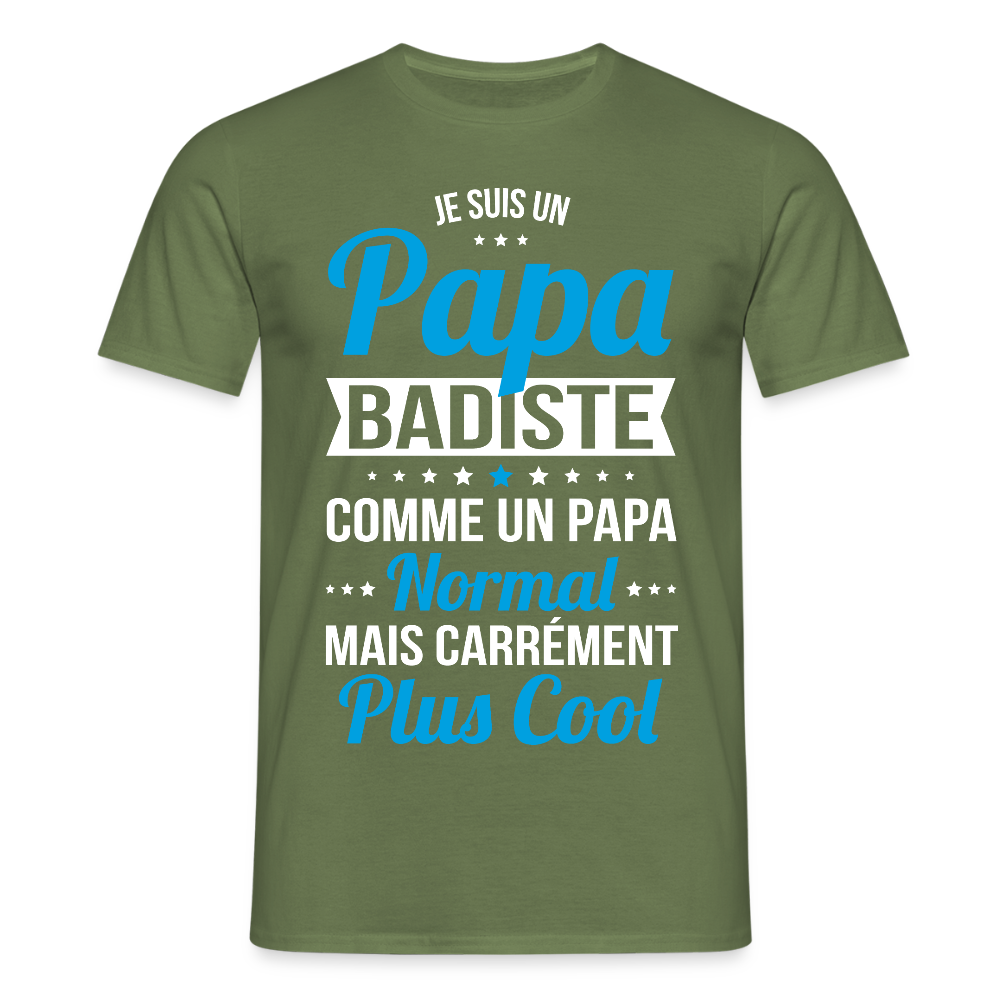 T-shirt Homme - Papa badiste plus cool - vert militaire