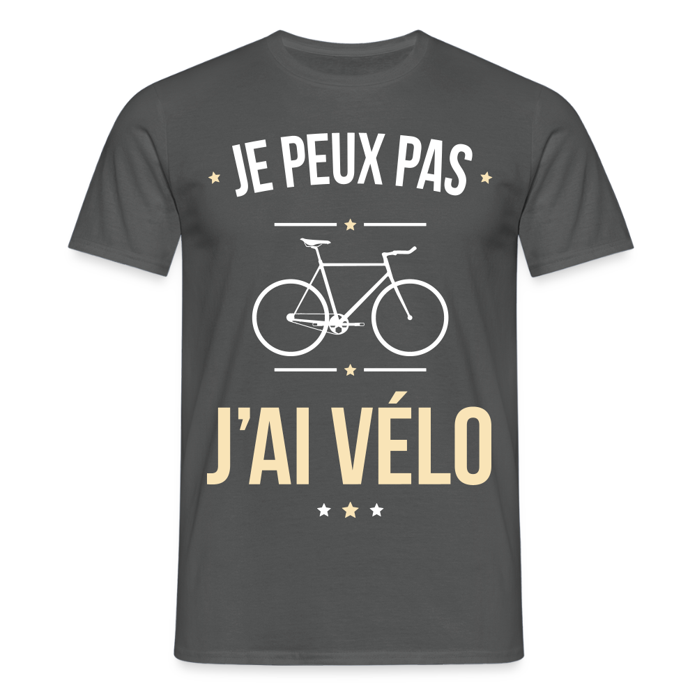 T-shirt Homme - Je peux pas j'ai Vélo - charbon