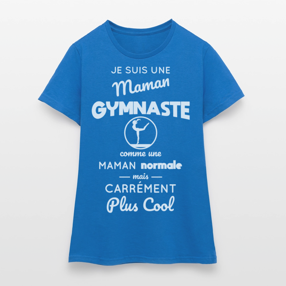 T-shirt Femme - Maman gymnaste plus cool - bleu royal