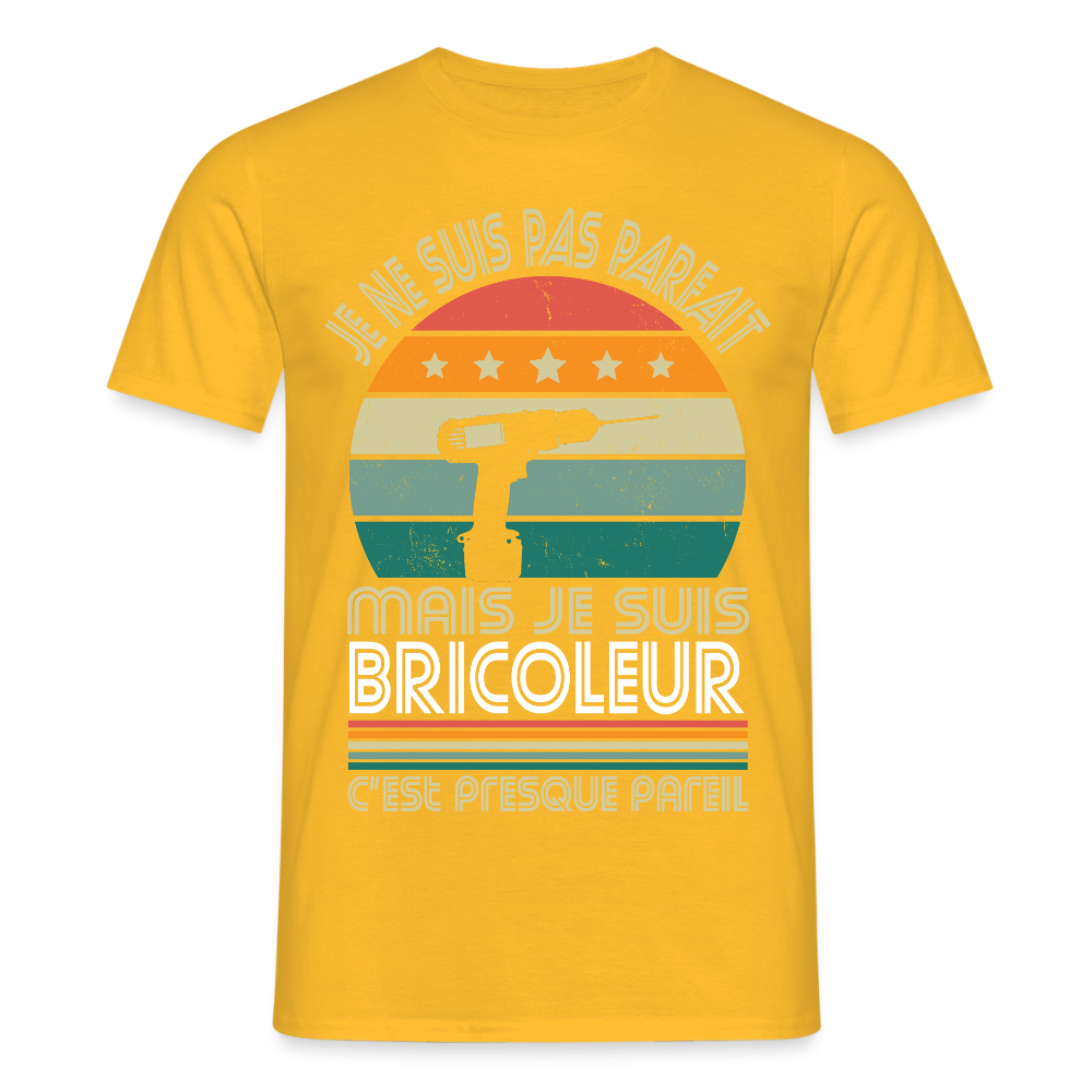 T-shirt Homme - Je ne suis pas parfait mais je suis Bricoleur - jaune