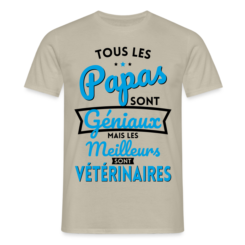 T-shirt Homme - Papas géniaux - Les meilleurs sont vétérinaires - beige sable