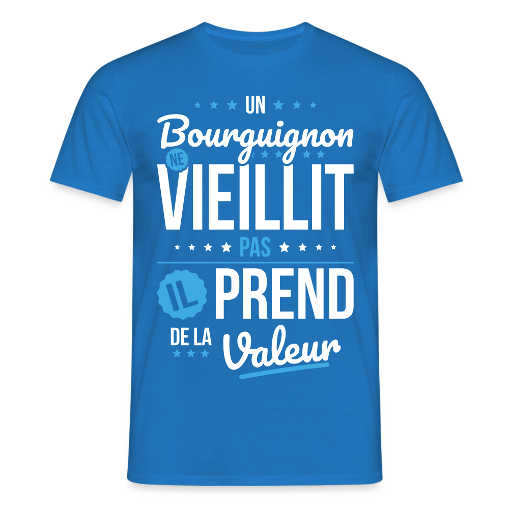 T-shirt Homme - Un Bourguignon ne vieillit pas - bleu royal
