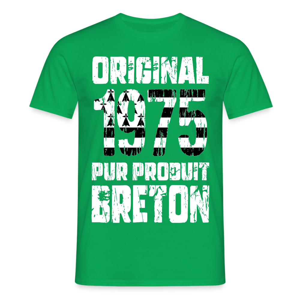 T-shirt Homme - Anniversaire 50 Ans - Original 1975 - Pur produit Breton - vert