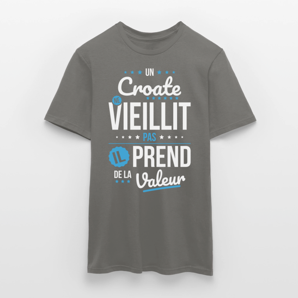 T-shirt Homme - Un Croate ne vieillit pas - gris graphite
