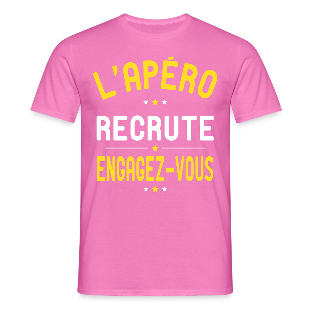 T-shirt Homme - L'apéro recrute - rose
