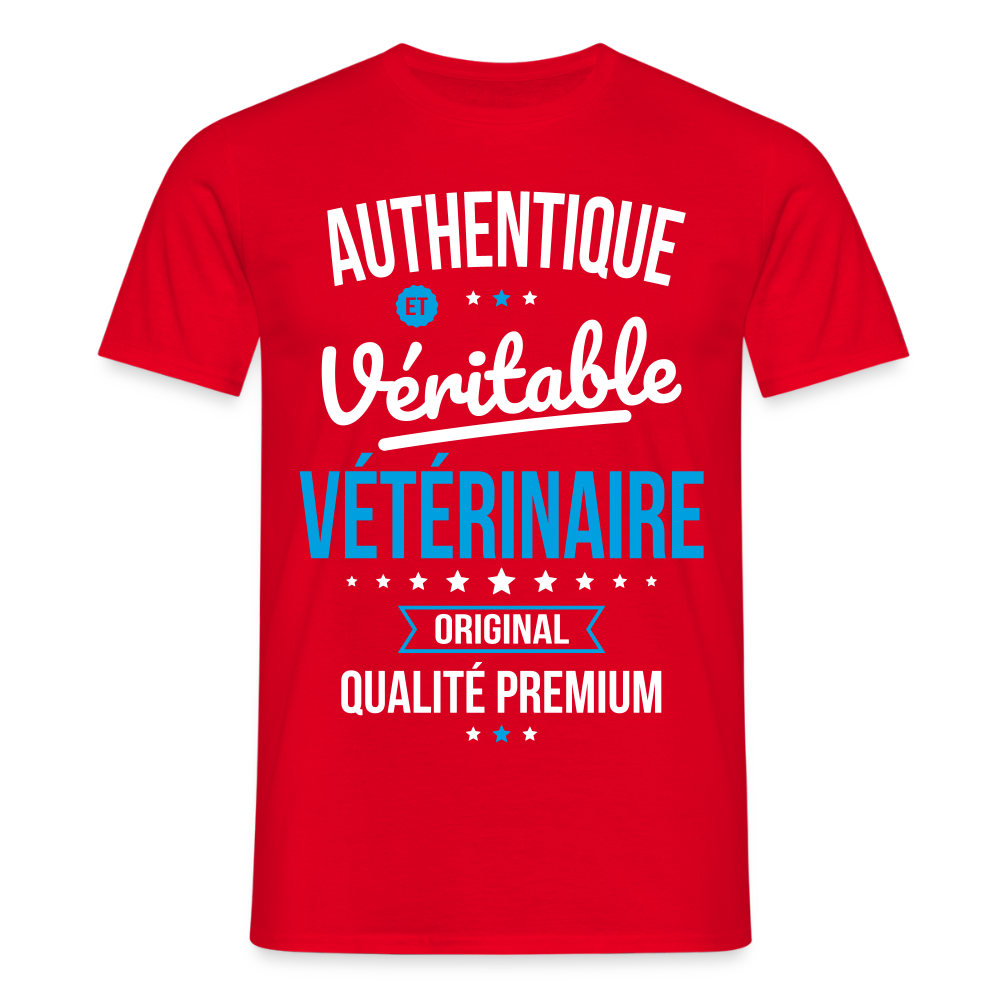 T-shirt Homme - Authentique et véritable Vétérinaire - rouge