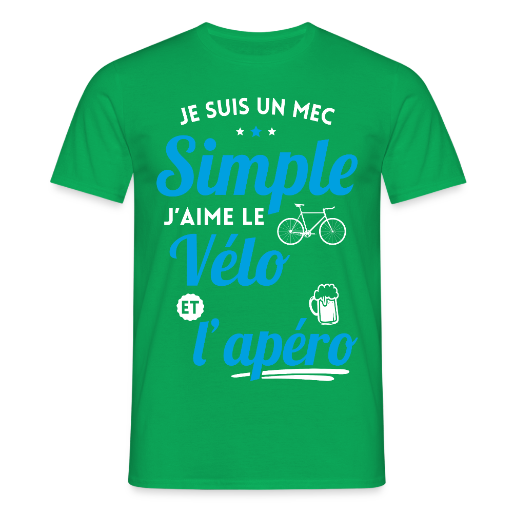 T-shirt Homme - J'aime le vélo et l'apéro - vert