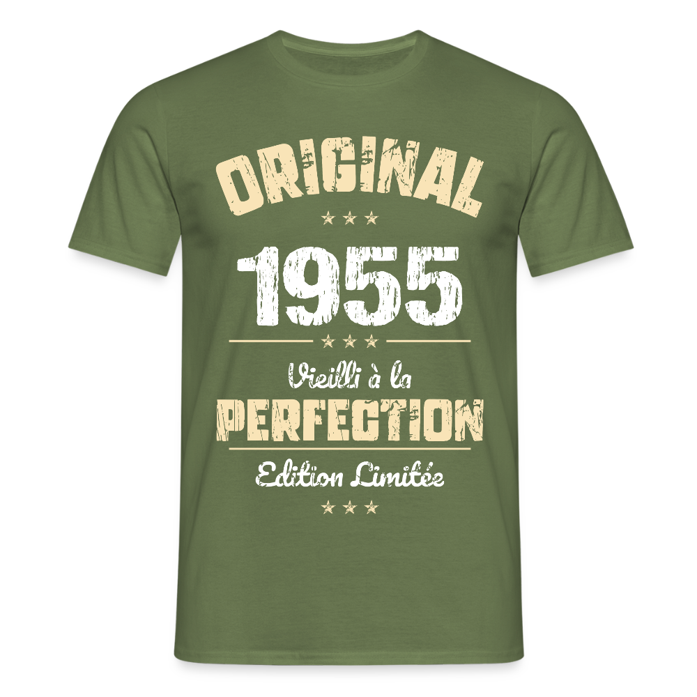 T-shirt Homme - Anniversaire 70 Ans - Original 1955 - vert militaire