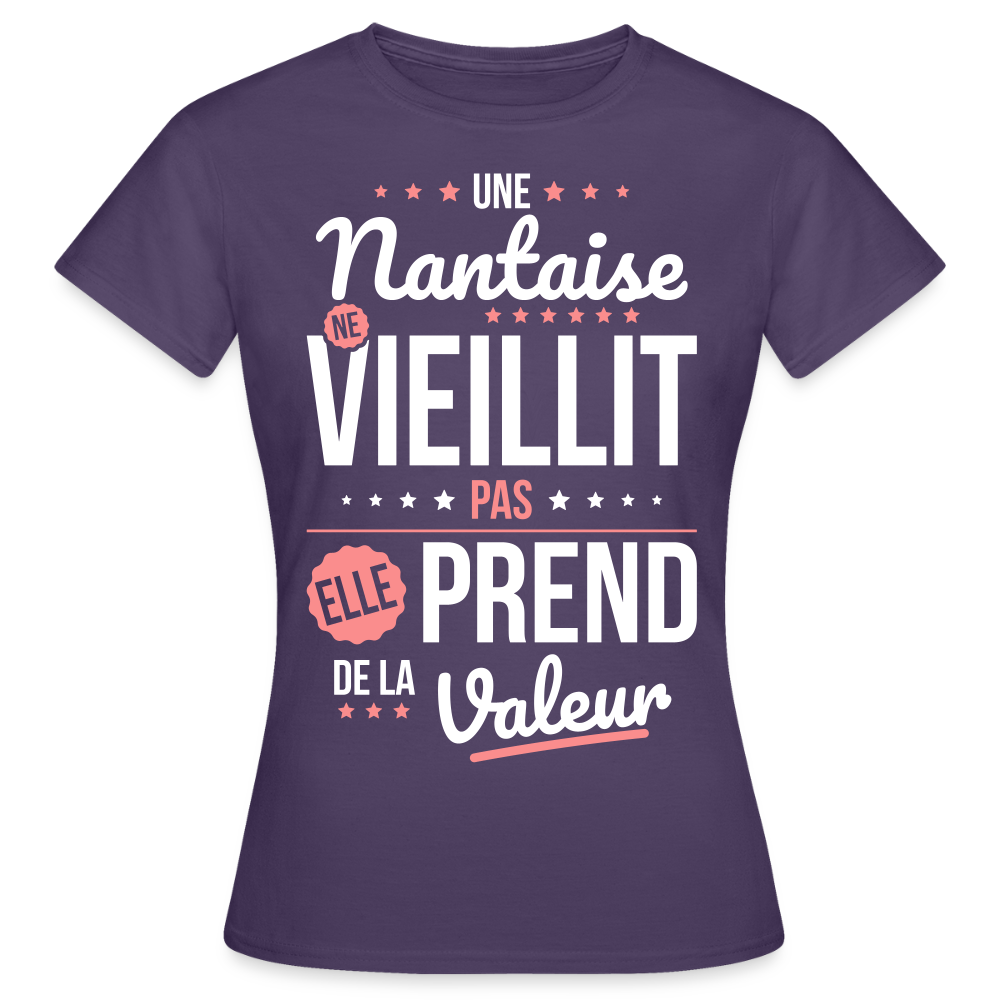 T-shirt Femme - Une Nantaise ne vieillit pas - violet foncé