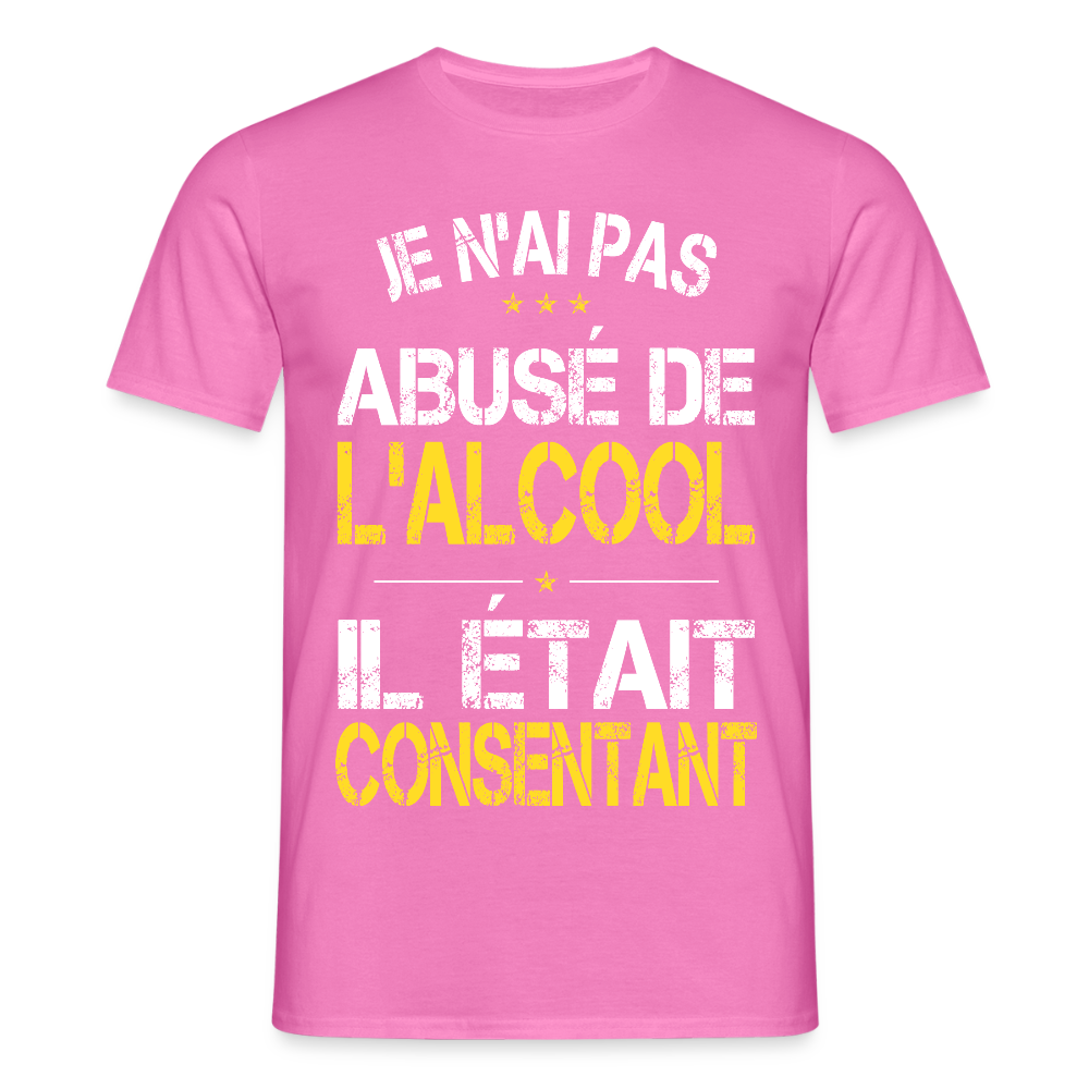 T-shirt Homme - Je n'ai pas abusé de l'alcool - rose