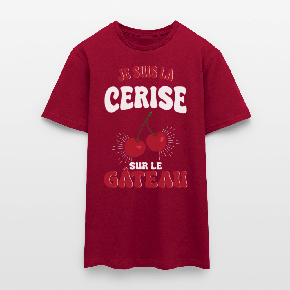 T-shirt Homme - Je suis la cerise sur le gâteau - rouge brique