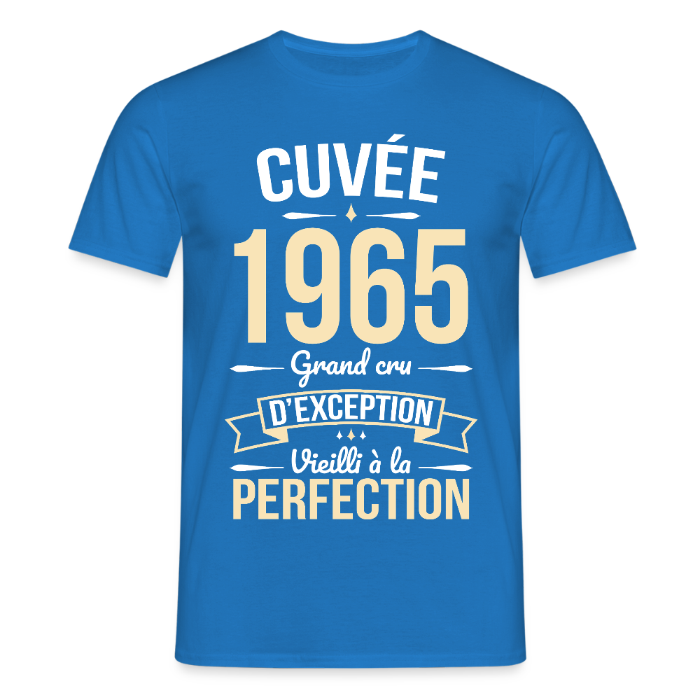 T-shirt Homme - Anniversaire 60 Ans - Cuvée 1965 - bleu royal