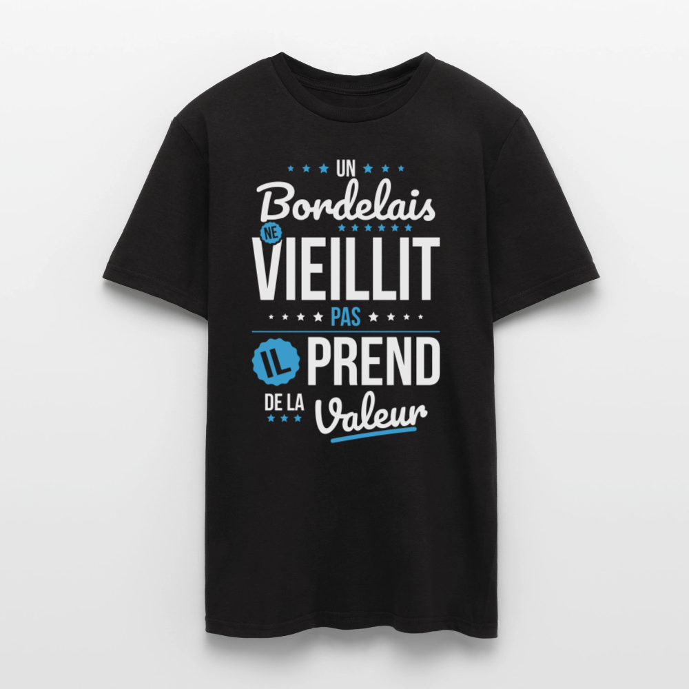 T-shirt Homme - Un Bordelais ne vieillit pas - noir
