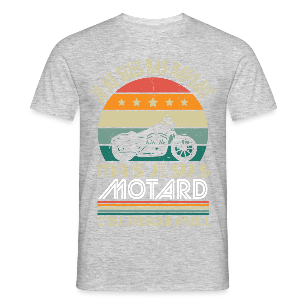 T-shirt Homme - Je ne suis pas parfait mais je suis Motard - gris chiné