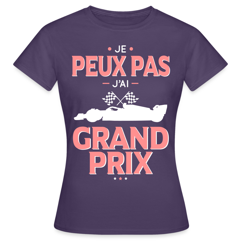 T-shirt Femme - Je peux pas j'ai Grand Prix - violet foncé