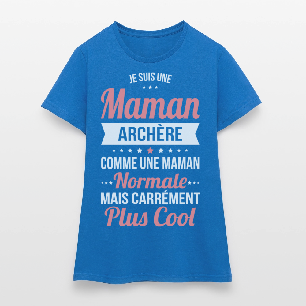 T-shirt Femme - Maman archère plus cool - bleu royal