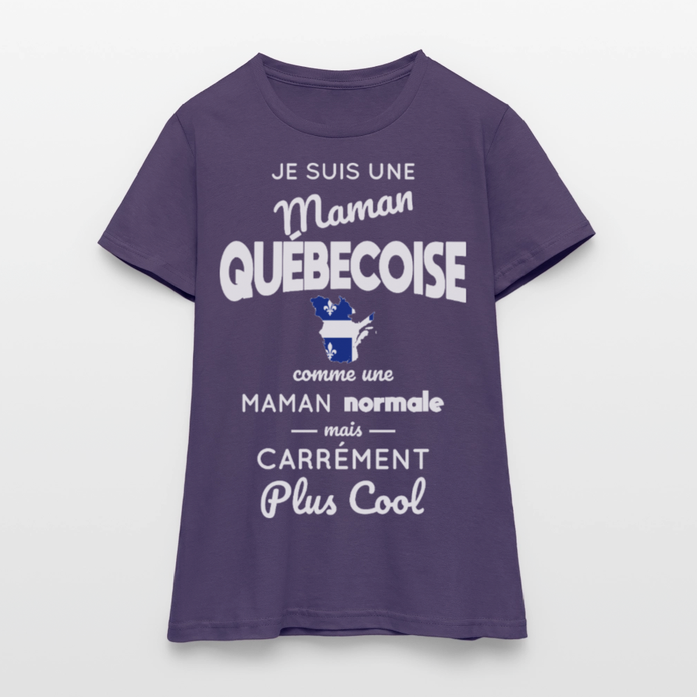 T-shirt Femme - Maman Québécoise plus cool - violet foncé