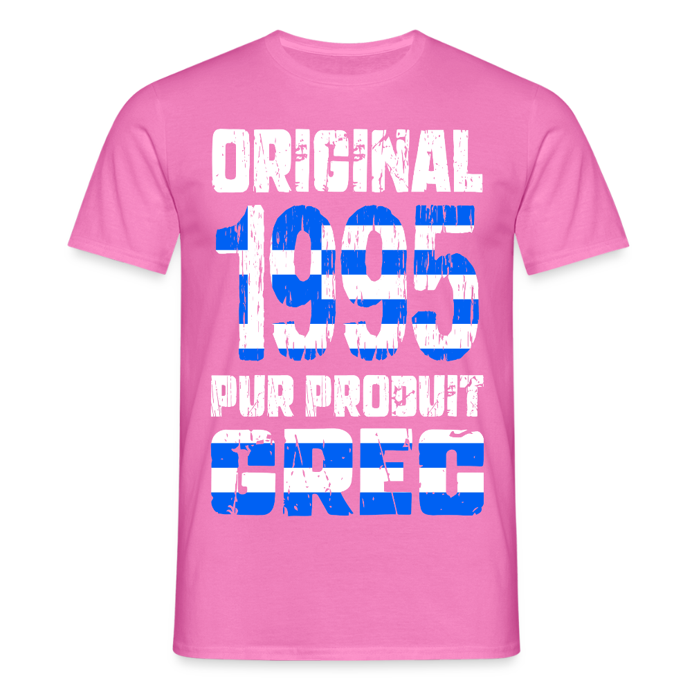 T-shirt Homme - Anniversaire 30 Ans - Original 1995 - Pur produit Grec - rose