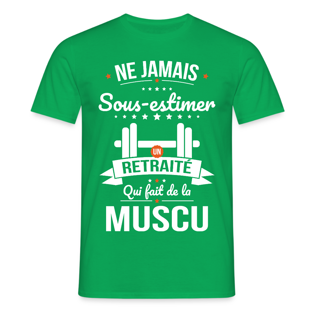 T-shirt Homme - Ne jamais sous-estimer un retraité qui fait de la muscu - vert