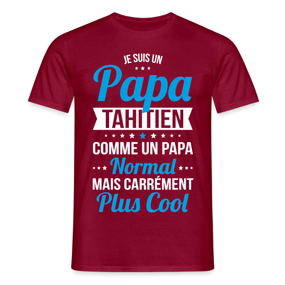 T-shirt Homme - Papa Tahitien Plus Cool - rouge brique