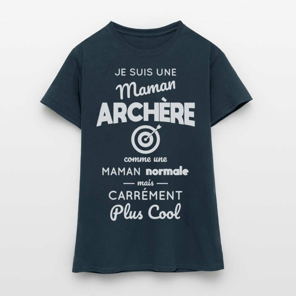 T-shirt Femme - Maman archère plus cool - marine