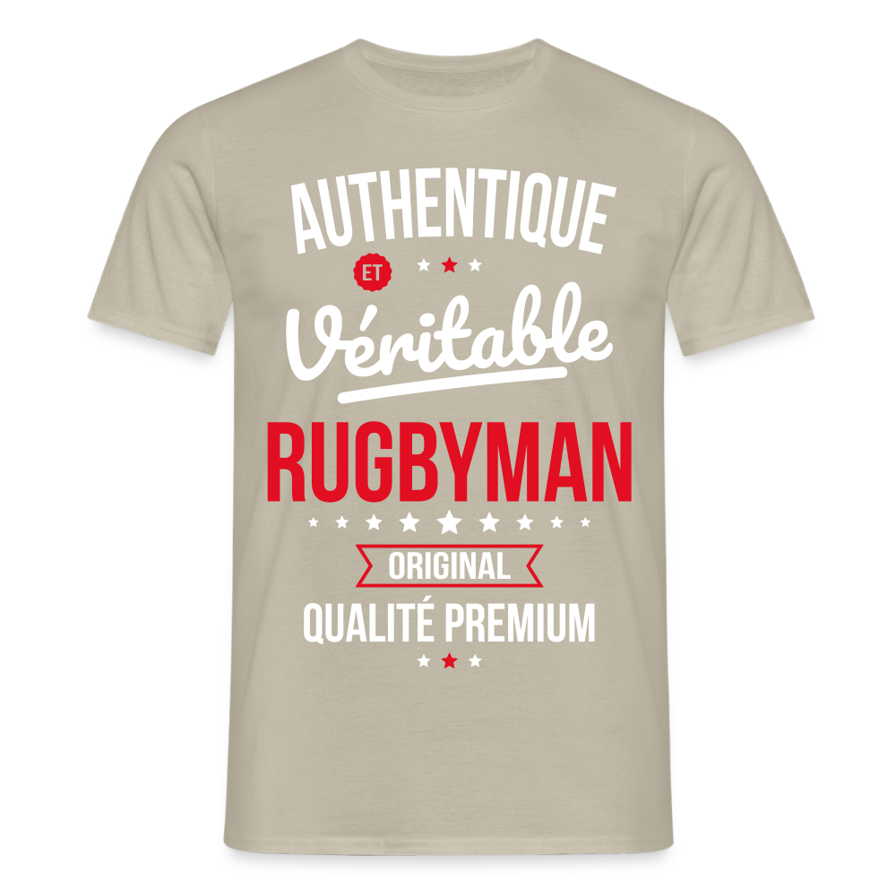 T-shirt Homme - Authentique et véritable Rugbyman - beige sable