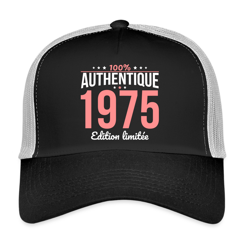 Casquette Trucker - Anniversaire 50 Ans - 100% Authentique 1975 - noir/gris pierre