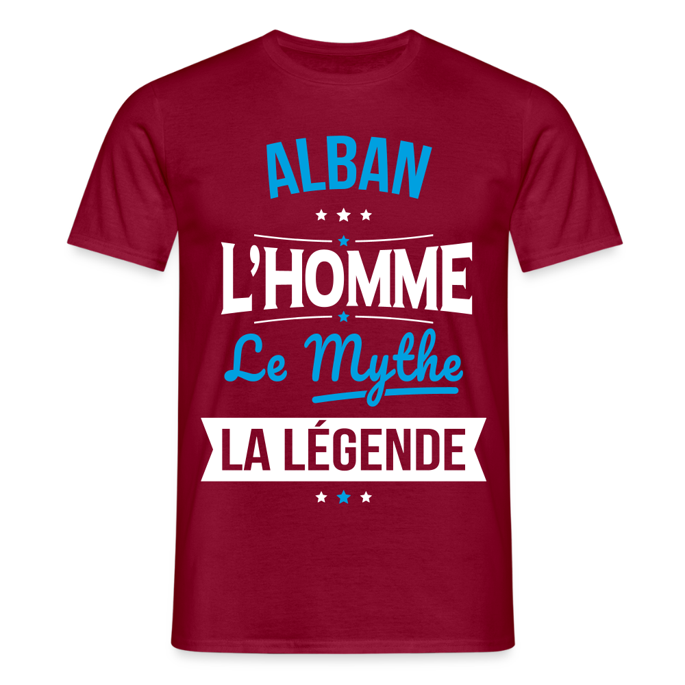 T-shirt Homme - Alban - l'Homme - le Mythe - la Légende - rouge brique