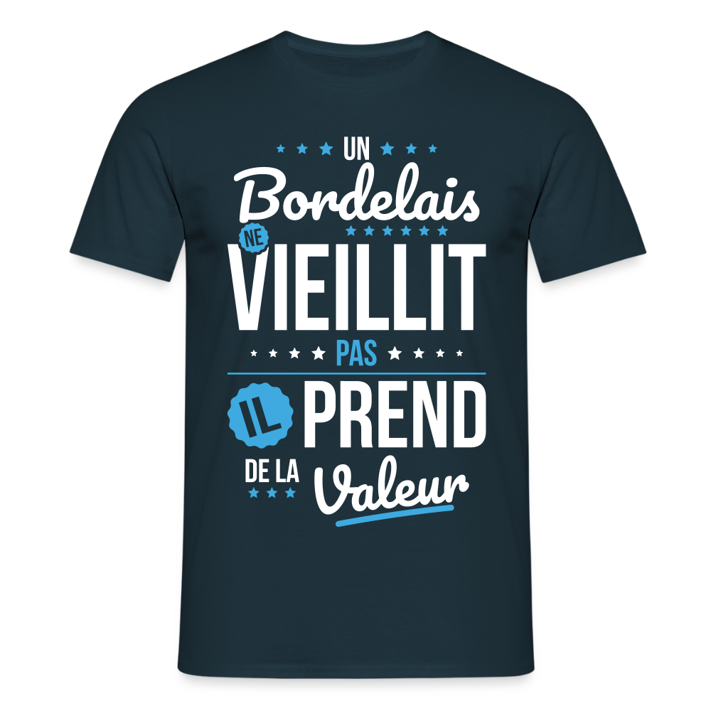 T-shirt Homme - Un Bordelais ne vieillit pas - marine