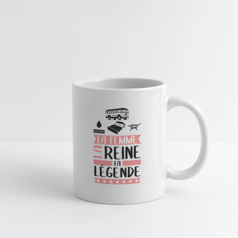 Mug blanc Caroline rébus – La femme, la reine, la légende - blanc