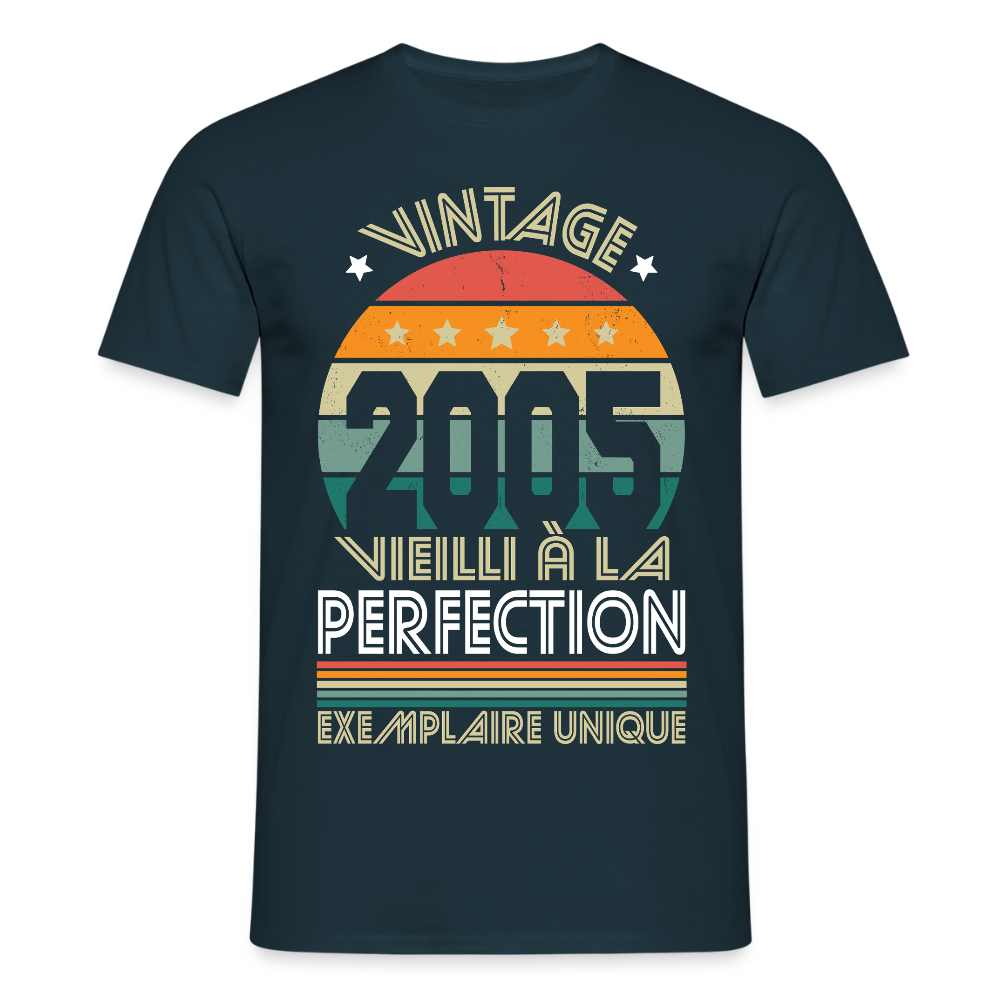 T-shirt Homme - Anniversaire 20 Ans - Vintage 2005 - marine