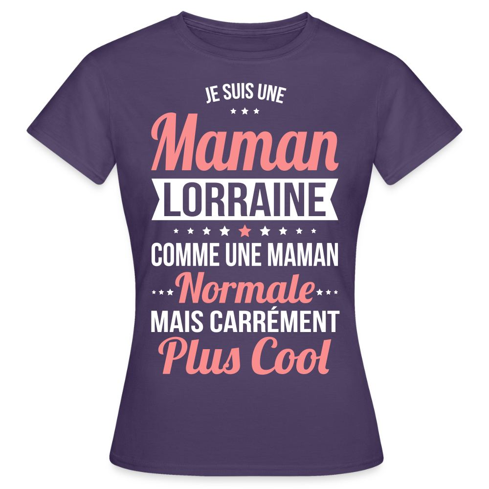 T-shirt Femme - Maman Lorraine plus cool - violet foncé