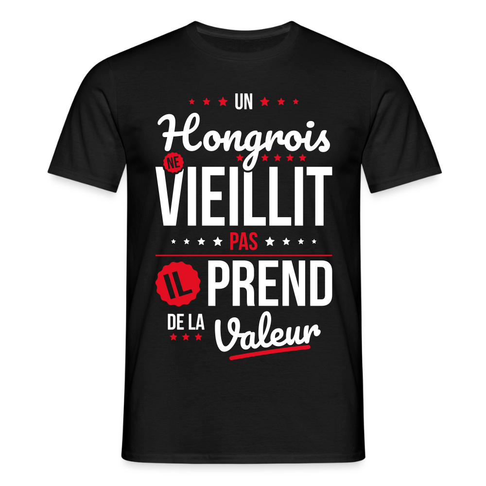 T-shirt Homme - Un Hongrois ne vieillit pas - noir