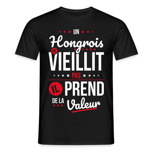 T-shirt Homme - Un Hongrois ne vieillit pas - noir