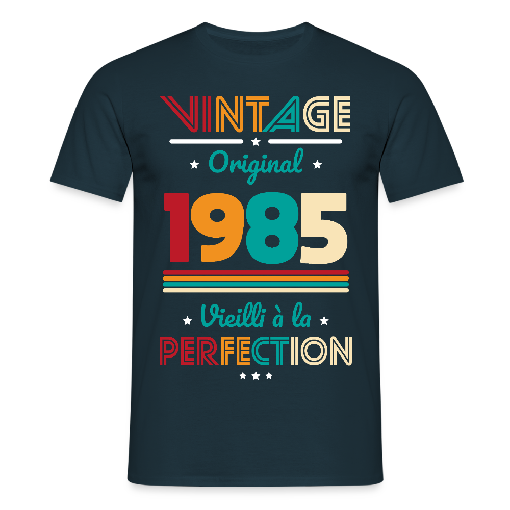 T-shirt Homme - Anniversaire 40 Ans - Vintage Original 1985 - marine