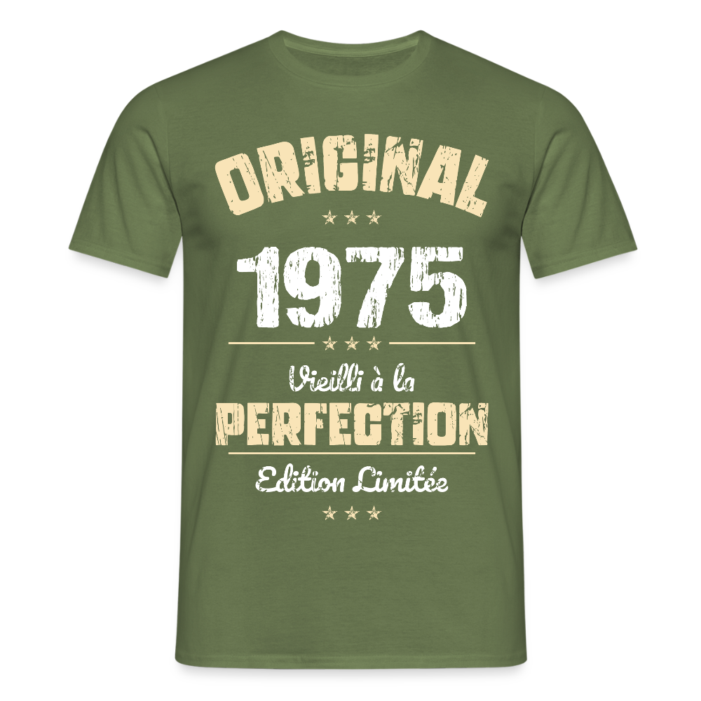 T-shirt Homme - Anniversaire 50 Ans - Original 1975 - vert militaire